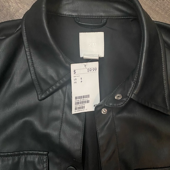 H&M Faux Leather Long sleeve Jacket - Picture 2 of 3